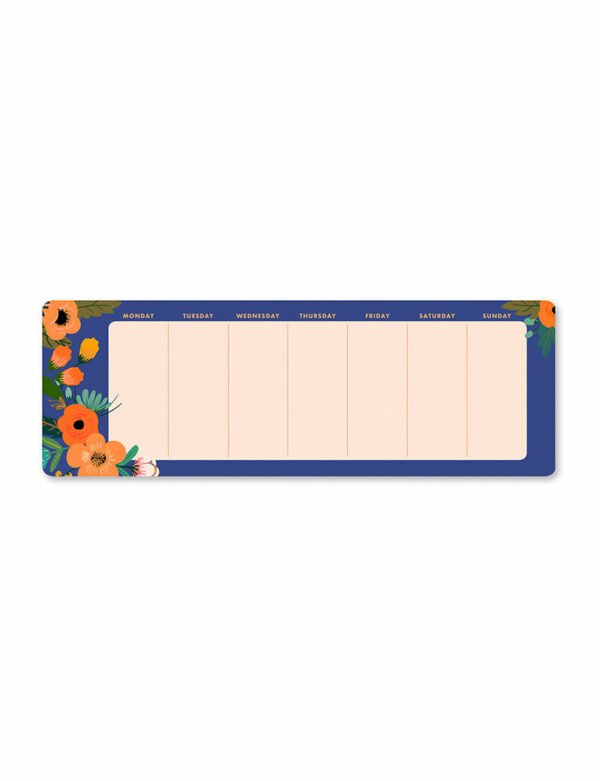 Dream Garden Weekly Planner Notepad, Floral, Large Desk Pad, Goal Setting, Undated