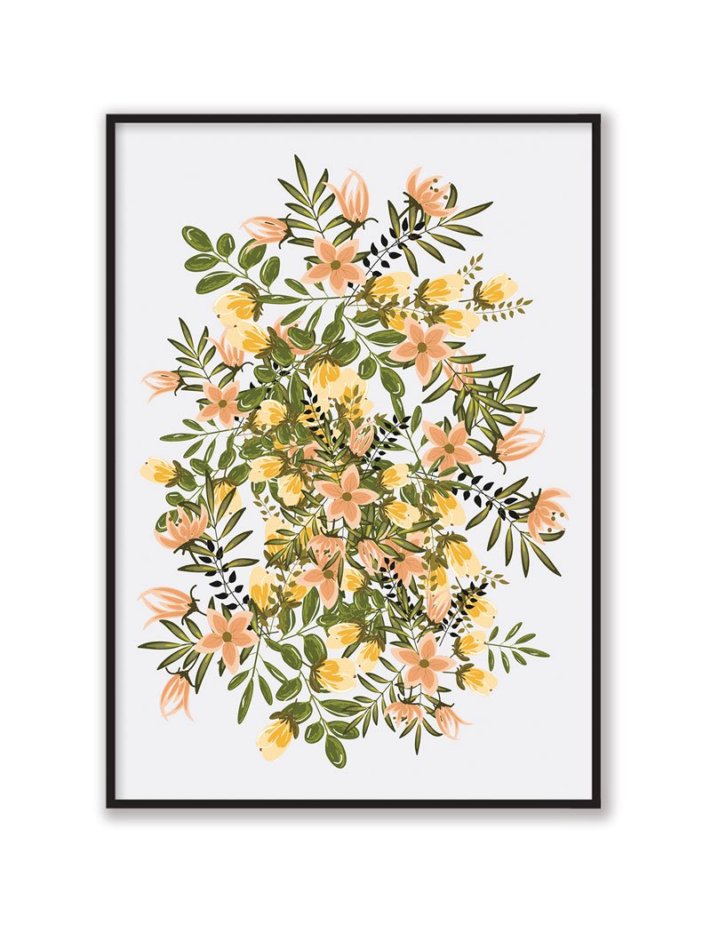 Yellow & Green Wildflowers Art Print