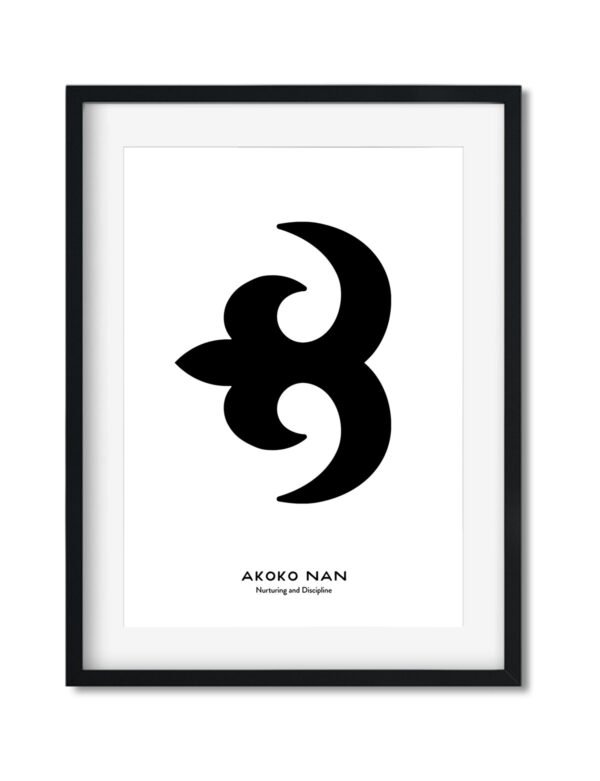 Akoko Nan, Adinkra Symbol, African Art Print