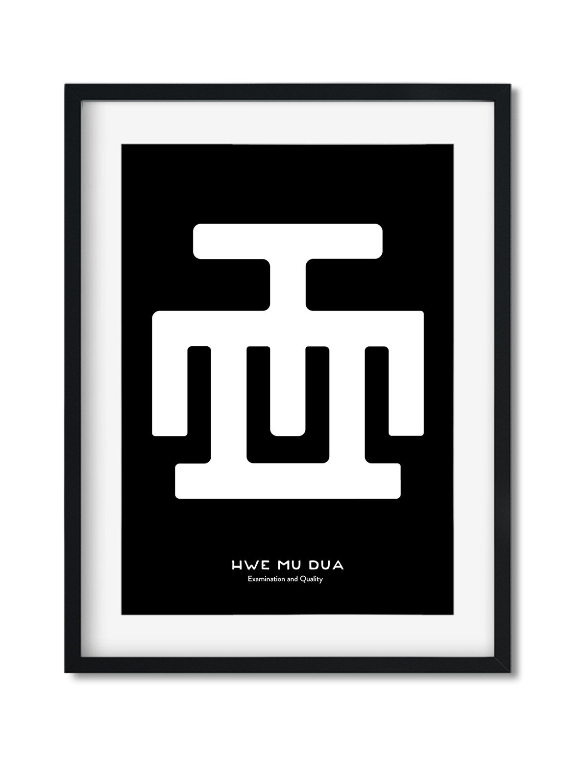 Hwe Me Dua, Adinkra Symbol, African Art Print Black
