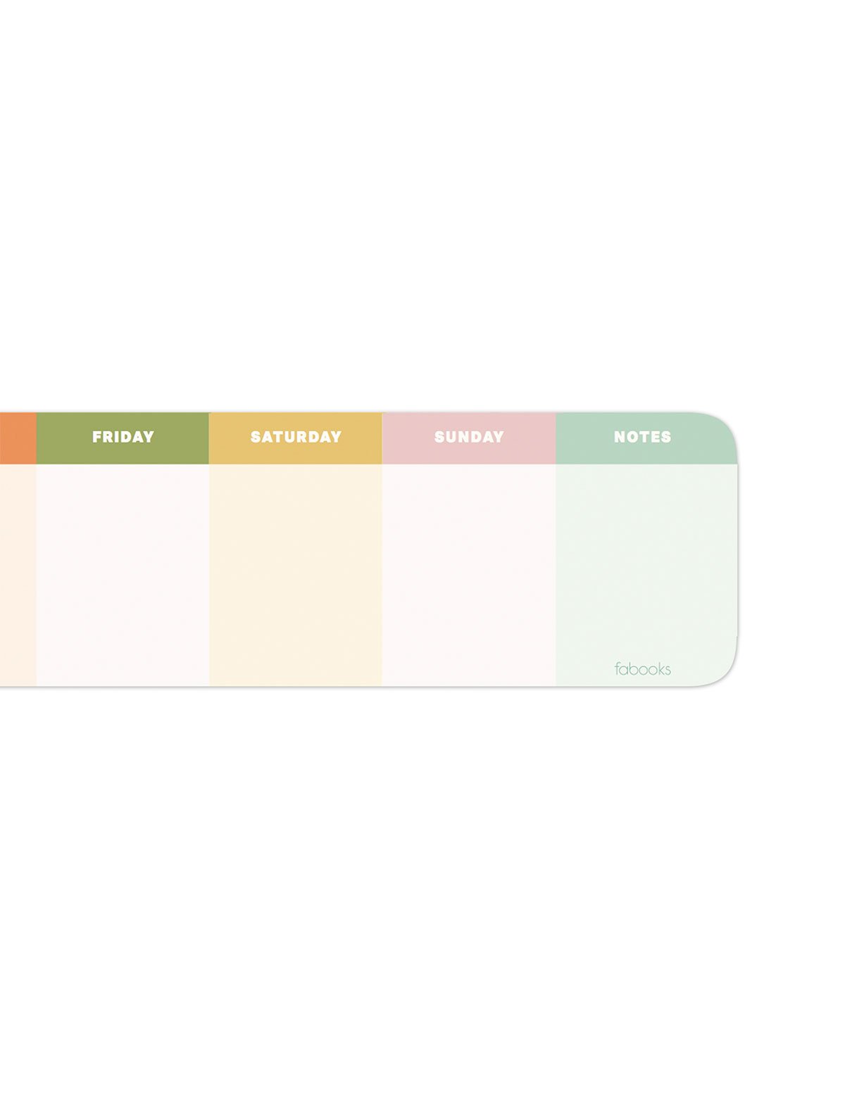 Colourful Weekly Undated Desktop Planner Notepad