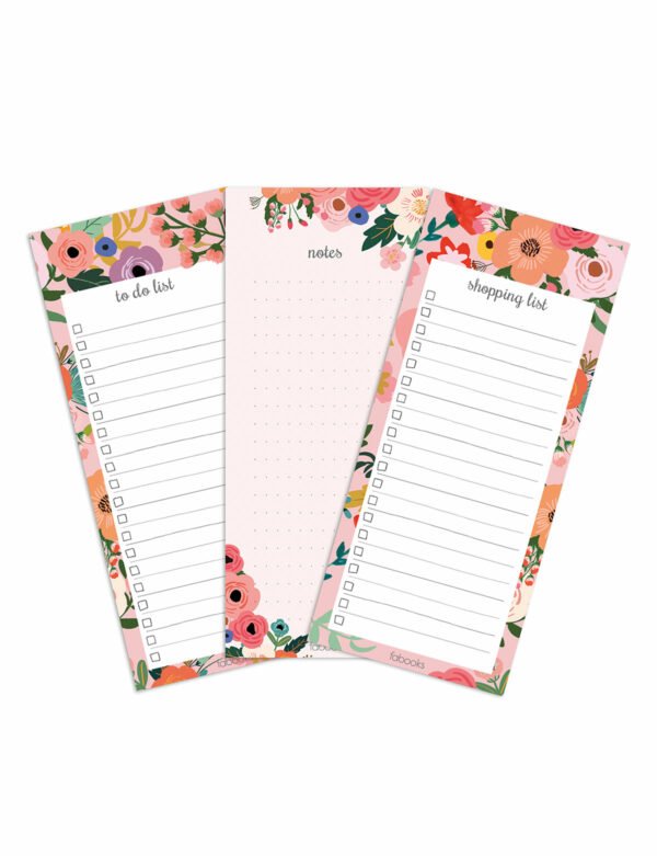 Floral Set Of 3 Notepads