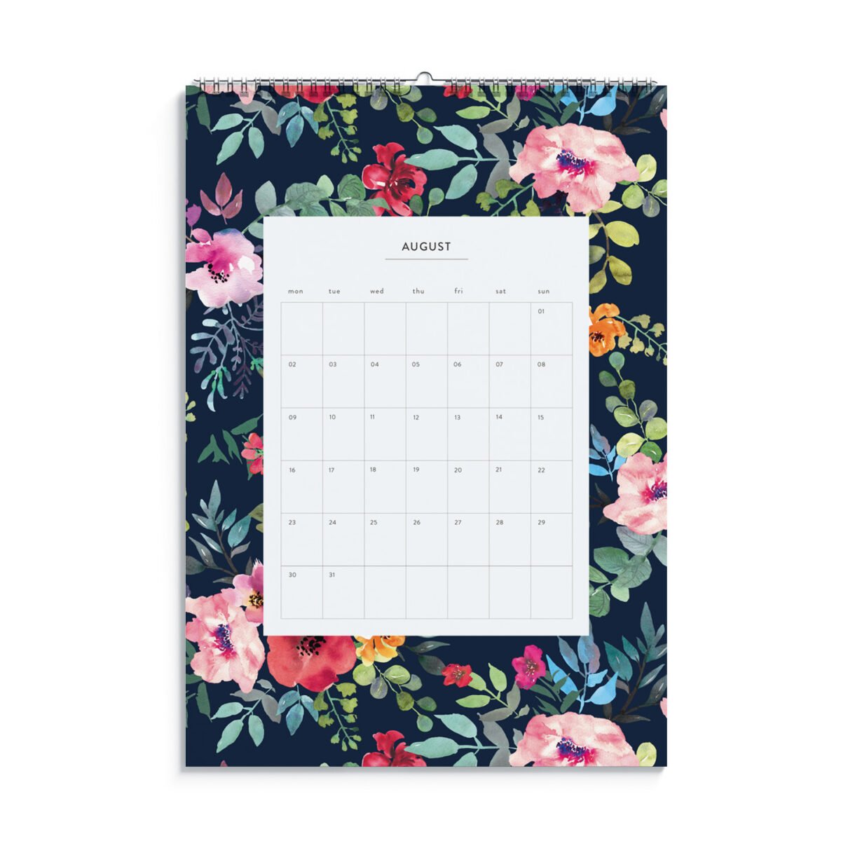 Watercolour Flowers 2021 Monthly Wall Calendar