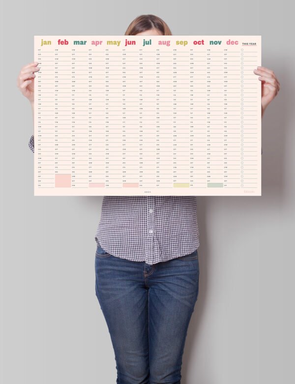 Colourful 2021 Wall Planner - New Year Calendar