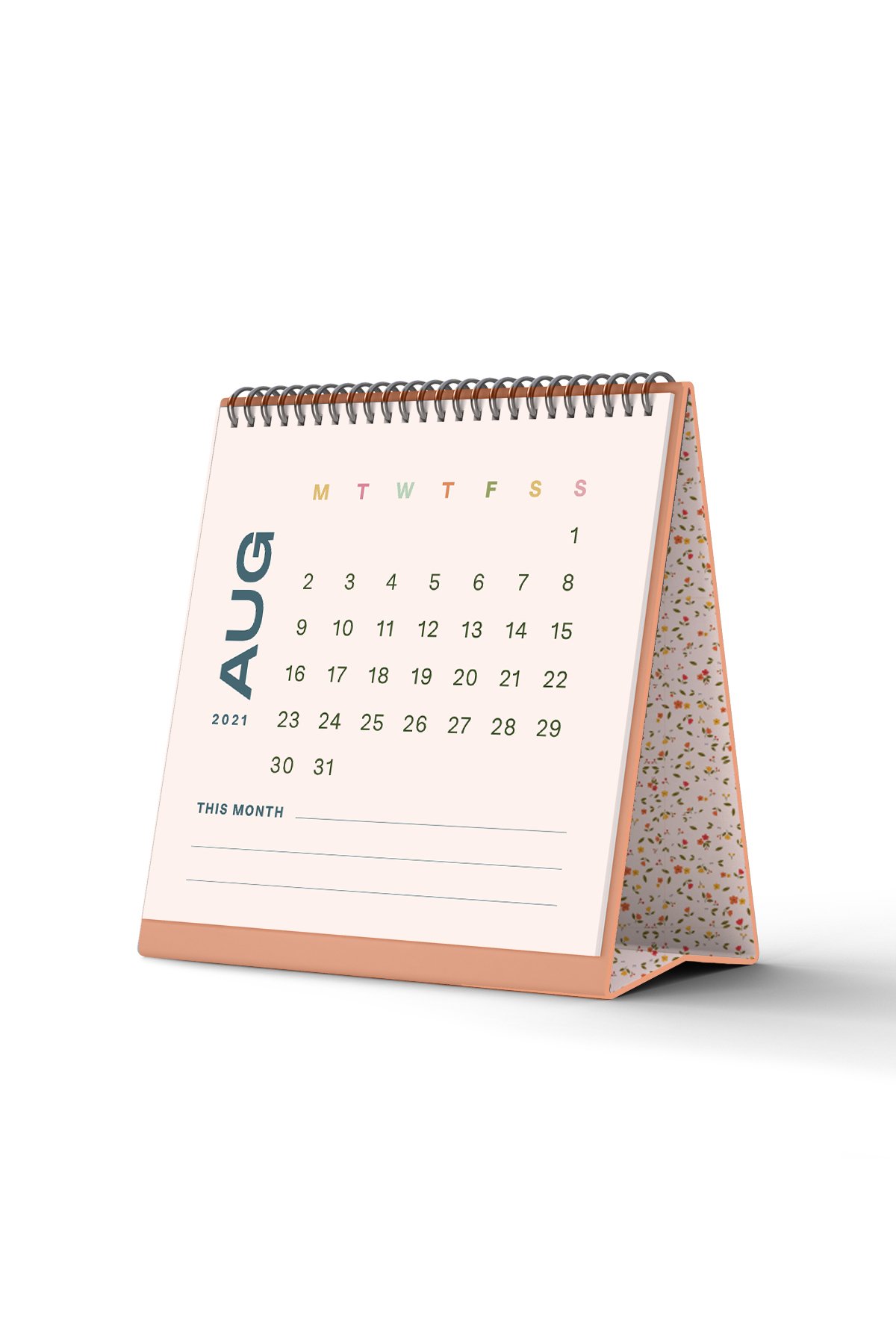 Minimal Mini Standing Desktop Calendar 2021