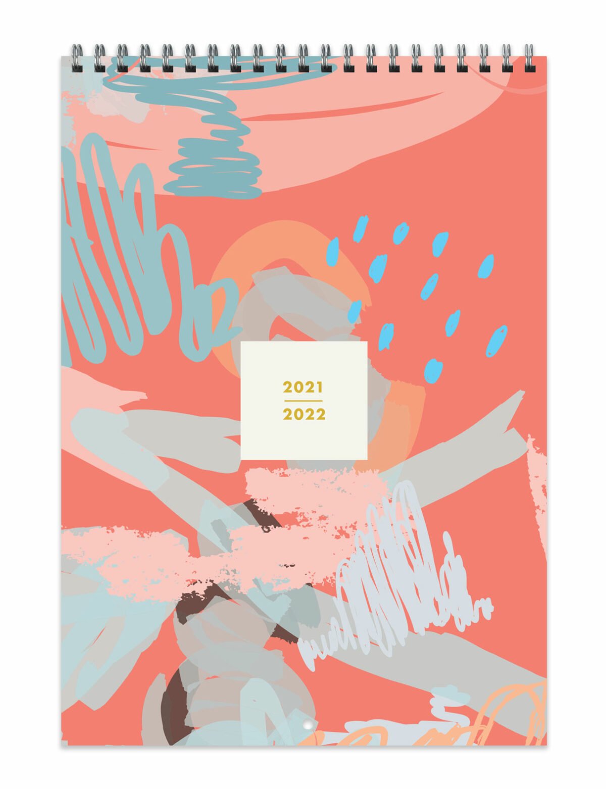 2021-2022 Pink Abstract Mid-Year Academic Wall Calendar