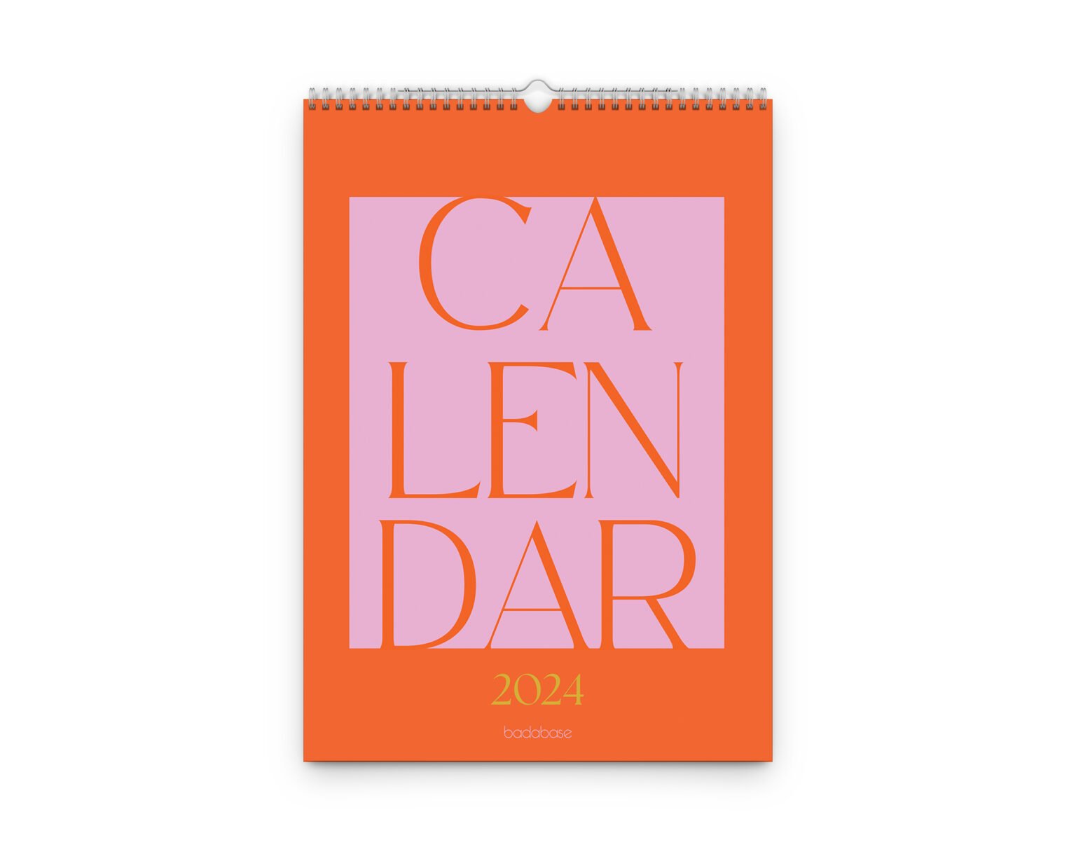 2024 Minimal Red A4 Wall Calendar, Monday Start, Fabooks