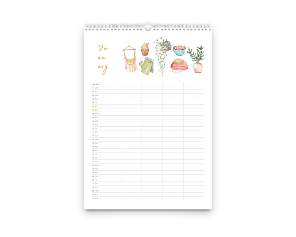 2024 Family Wall Planner Calendar, A3 calendar, with Planner Stickers Fabooks